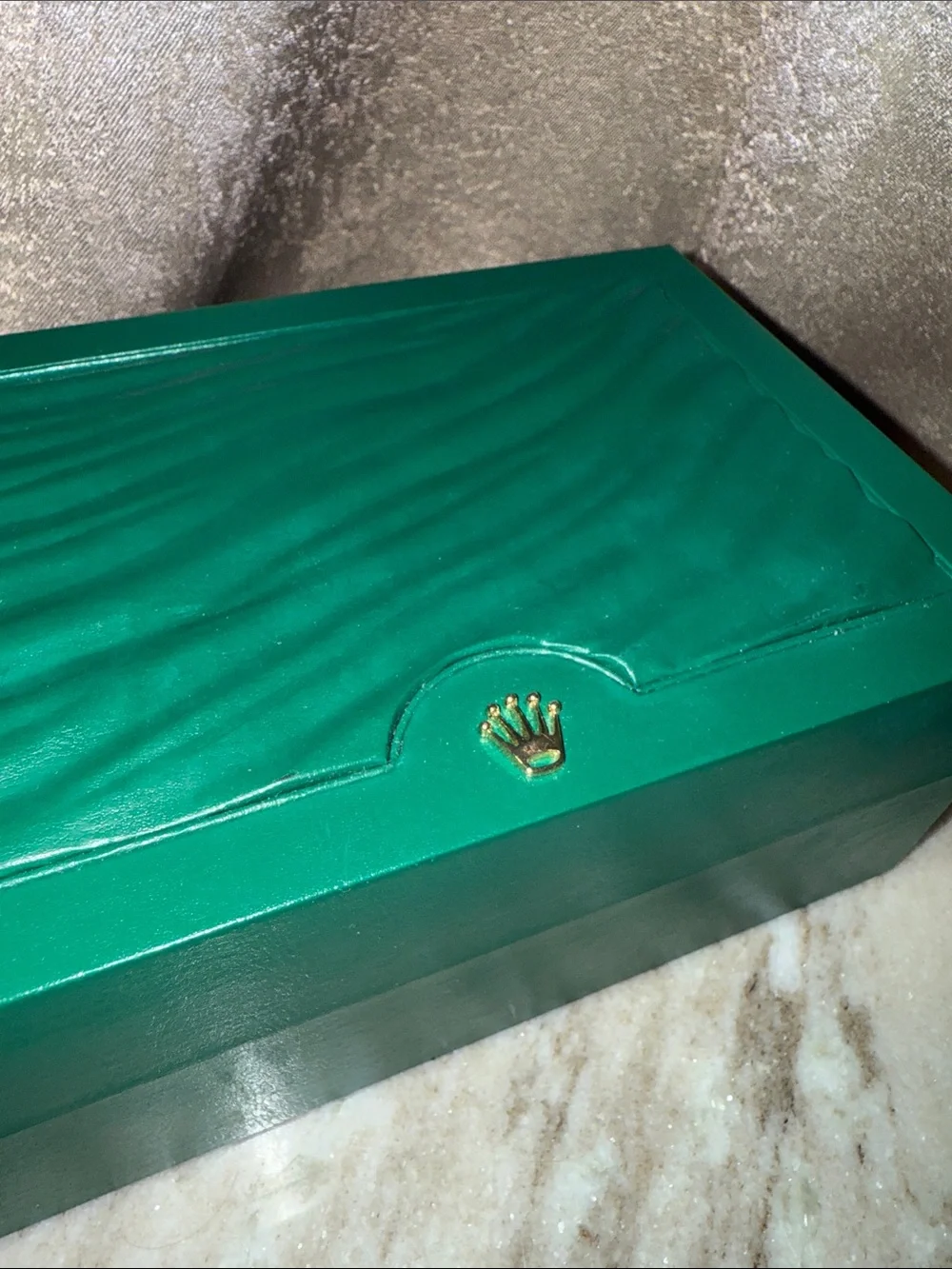 ROLEX Green Jewelry Presentation Box with Gold Crown Emblem